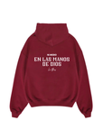 En Las Manos De Dios Hoodie - Red Wine