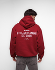 En Las Manos De Dios Hoodie - Red Wine