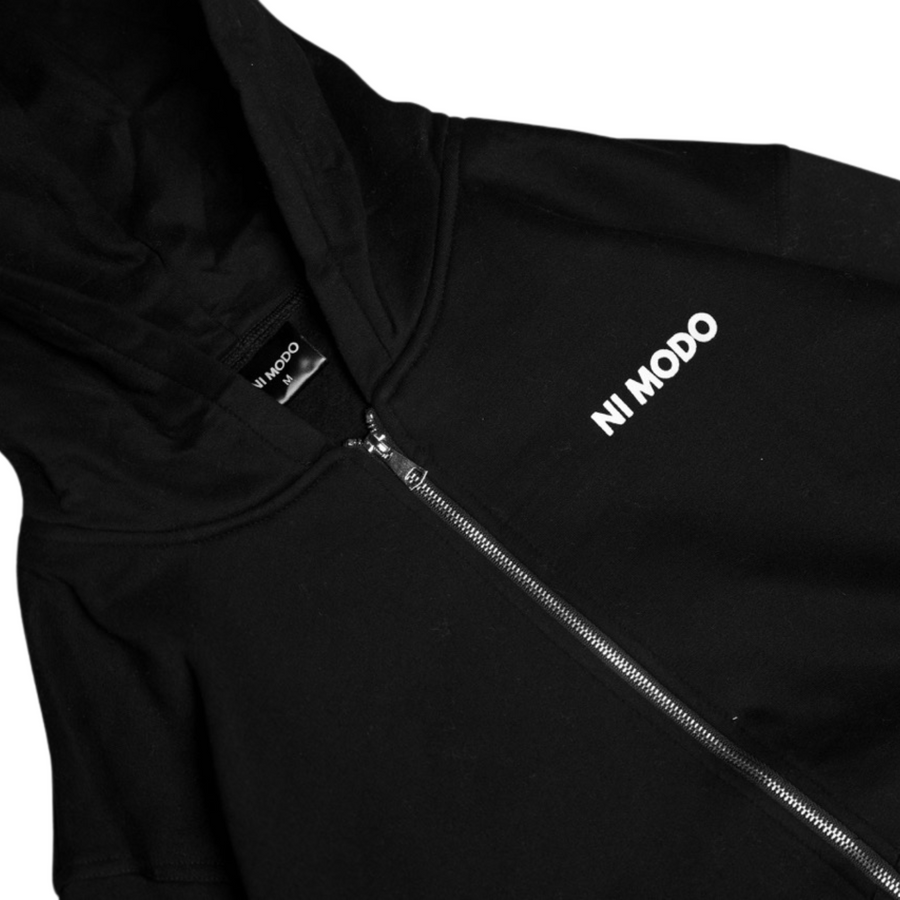 Ni Modo Zip Up Hoodie - Midnight Black