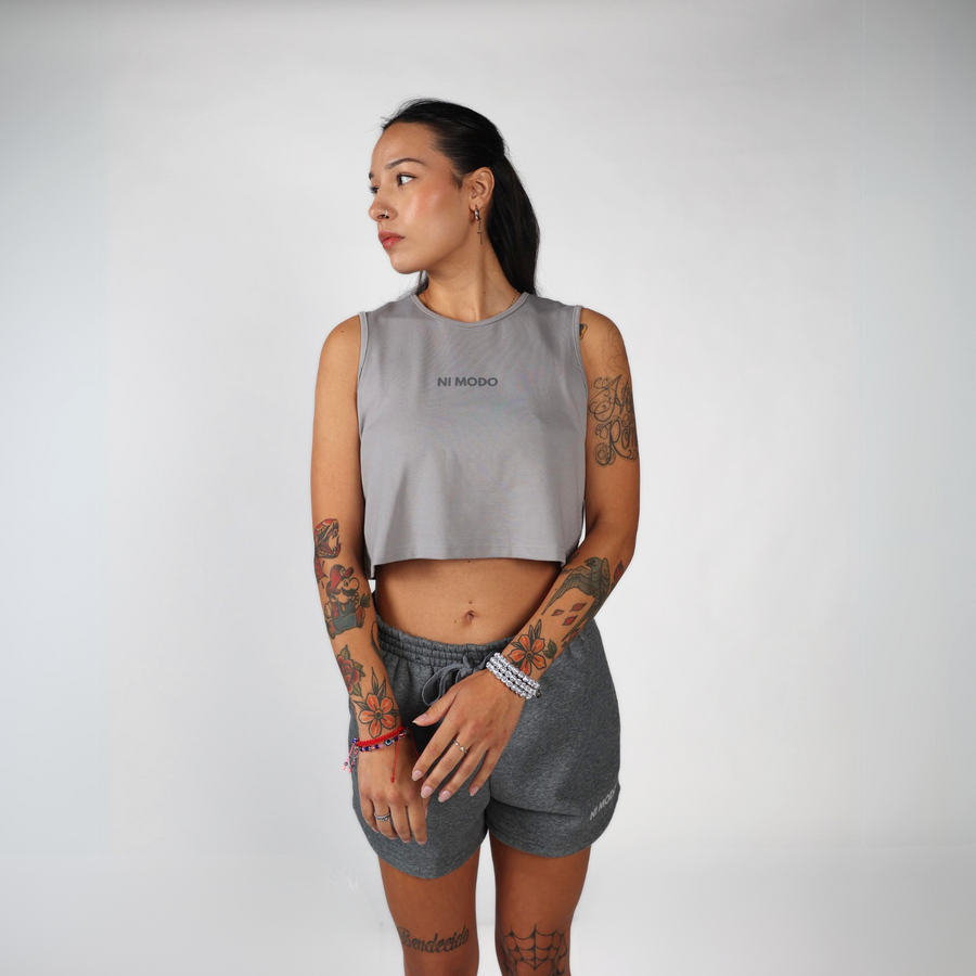 Training Crop Top - Smoke Grey