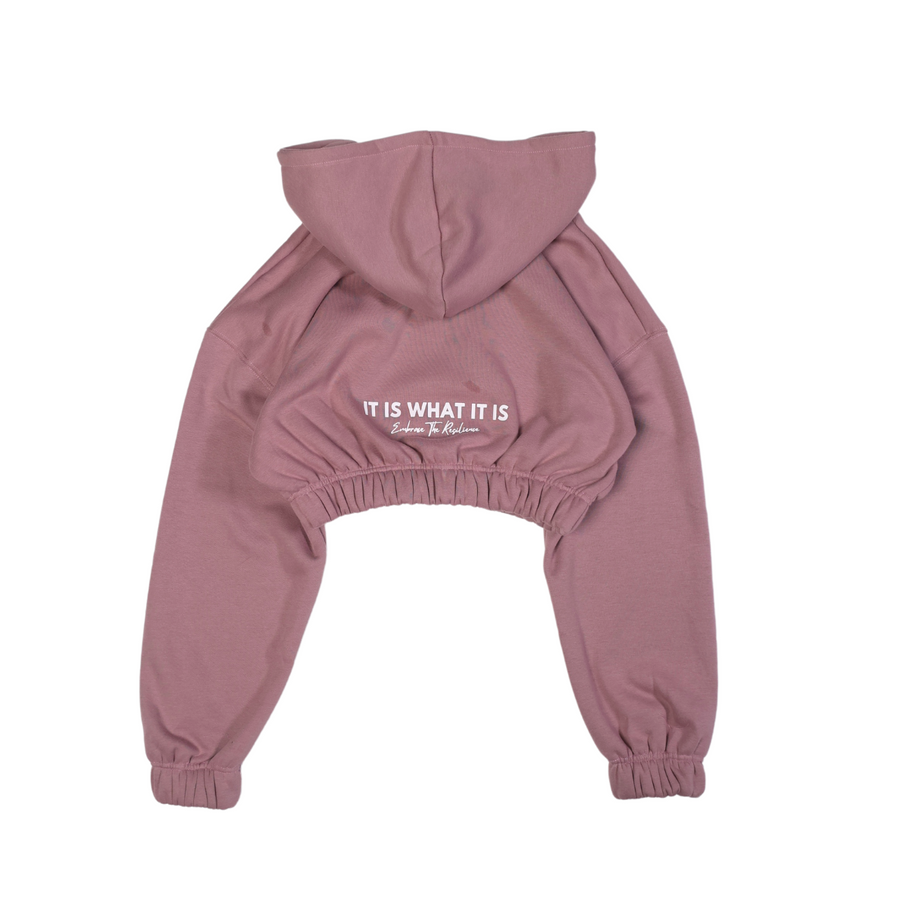 Women's Zip Crop Jacket - Mauve Rose