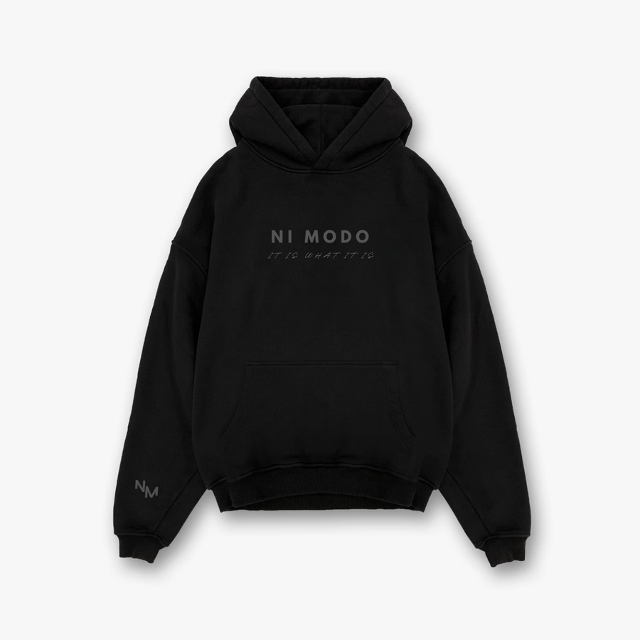 It Is What It Is - Black On Black Hoodie